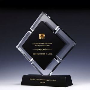 Trofeos de Cristal Cuadrados Transparentes Negros con Logotipo Personalizado al por Mayor de Fábrica, Otros Artículos de Cristal - Product Image 4