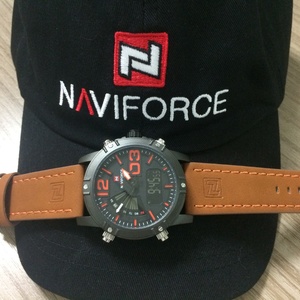 Naviforce 9095 Men Quartz <b>Clock</b> Business Date Week Dual Time Leather <b>Digital</b> Analog Quartz Sport Watches Men Wrist - Product Image 5