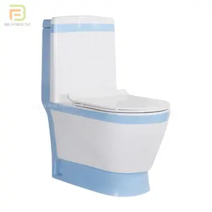 저렴한 욕실 세라믹 변기 위생 용품 wc 변기 오줌 공급 업체 블루 워시 다운 1 피스 화장실