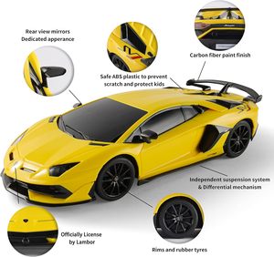 BEZGAR Modellino Auto Sportiva Elettrica Lamborghini Aventador SVJ in Scala 1:24, Giocattolo Pronto all'Uso con Telecomando per Bambini da 0 a 24 Mesi - Product Image 5