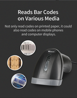 Lecteur de codes-barres sans fil 1D, lecteur de codes QR 1D, 3-en-1, 2,4 GHz, lecteur de codes-barres sans fil USB portable