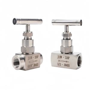 Vanne à aiguille droite en acier inoxydable 304, femelle 3/8\", 6000 PSI, haute pression, à fermeture automatique, J13-320P, pour le contrôle du débit - Product Image 3