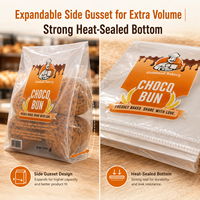 Sac à pain en LDPE avec logo personnalisé et marque privée, fourni directement par l'usine, certifié FDA, avec soufflet latéral pour boulangerie