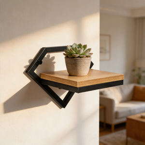 Étagère d'angle murale moderne en métal et bois, support pour <span class=keywords><strong>pot</strong></span> <span class=keywords><strong>de</strong></span> fleurs, étagère flottante pour la décoration du salon - Product Image 2