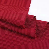 Tissu jacquard uni extensible 100 % polyester 250 GSM 10s R/N/SP, motif gros-grain, pour pantalons ou robes