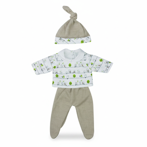 NINES DONIL camicia bianca con uccelli e alberi pantaloni marroni abbigliamento per bambini Set - Product Image 2