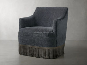 2025 MYHOME Ensemble de chaise pivotante en tissu contemporain à usage domestique avec frange remplie d'éponge pour le salon - Product Image 2