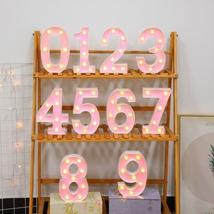 Numéro <span class=keywords><strong>O</strong></span> LED Lettre Lumières Rose Glitter Light Up Alphabet Signe Alimenté par Batterie pour Home Party Décoration Bar Mariage Anniversaire - Product Image 2