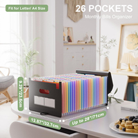 Organizador de Archivos Expandible Tipo Acordeón de 26 Bolsillos, Carpeta de Archivos Premium para Facturas, Impuestos, Recibos y Documentos, para la Escuela, Oficina y Hogar
