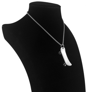 Colliers pendentifs skateboard en acier inoxydable, vente en gros, accessoires de bijoux sportifs punk, bijoux sportifs moulés - Product Image 6