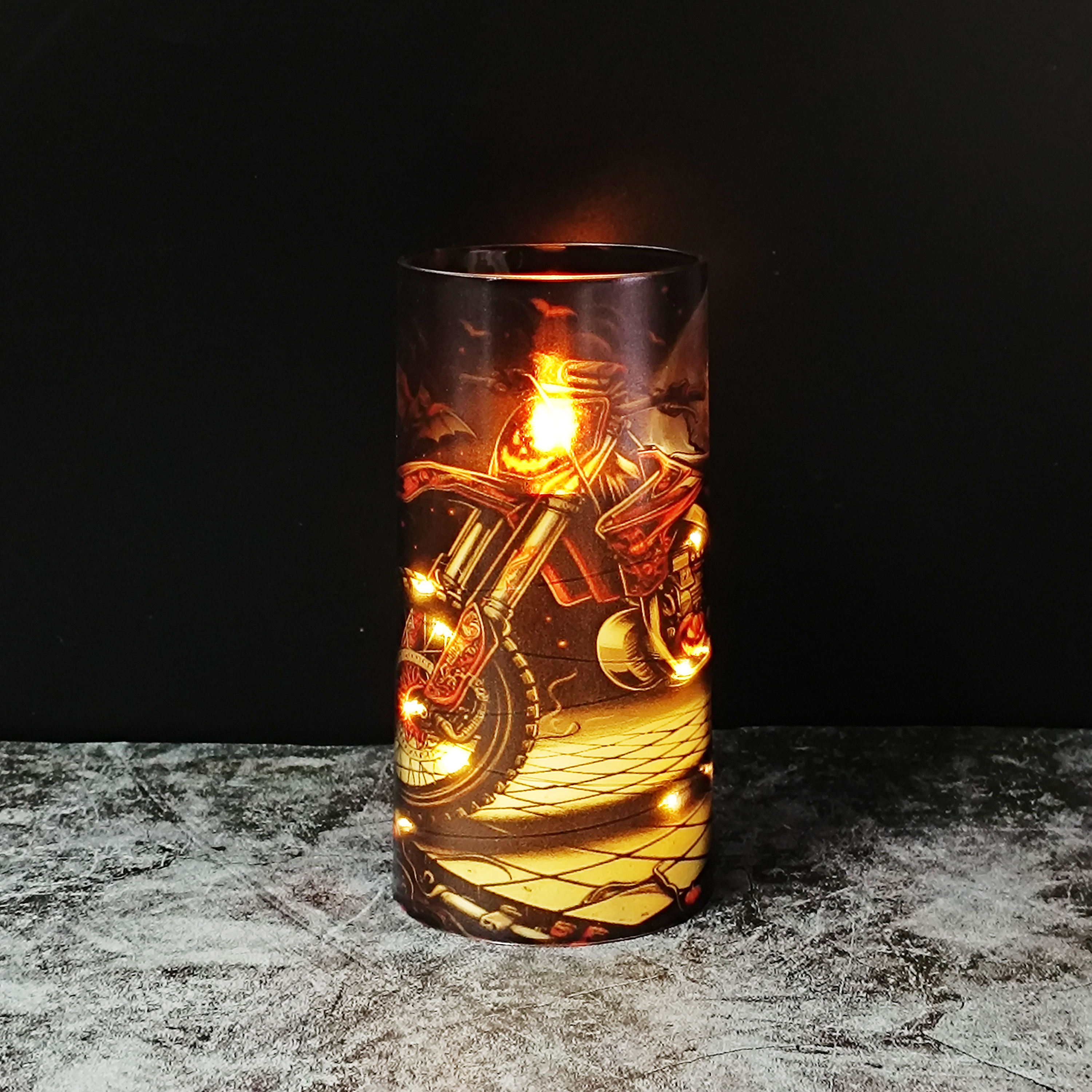 Bougie pilier Halloween fil de cuivre