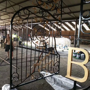 Châu Âu hiện đại trang trí vườn rèn sắt cửa Thiết kế trang trí ngoài trời thép pergola mái vòm sắt thiết kế - Product Image 1