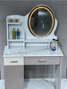 MDF Dresser table set make up table with led bedroom furniture dresser table with mirror - Product Image 2