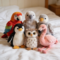 Boneka Hewan Bentuk Flamingo Parrot 25cm, 30.000 Model Terlaris, Boneka Hewan Isi Dakron 8 Inci, Desain Hewan Plushei, Dapat Dipesan Sesuai Keinginan