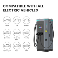 Chargeur EV commercial Iocharger AC/DC combiné avec équilibrage dynamique de la charge et paiement par carte de crédit pour station de recharge de véhicules électriques