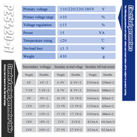 Transformateur de montage sur circuit imprimé scellé à l'époxy YHDC PE5420-M 15VA 110/220/230/380V AC certifié CE RoHS, faible bruit, classe diélectrique élevée B