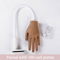 Main d'entraînement portable réglable et flexible de haute qualité pour ongles en acrylique, 100 embouts en silicone pour ongles, application facile, essentiel pour les ongles