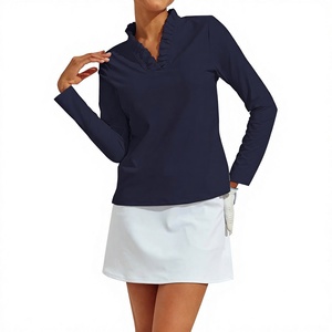 Custom Design <b>Womens</b> <b>Polo</b> <b>Shirt</b> High Visibility Long Sleeve Top Zipper Casual Activewear Exporter Price <b>Polo</b> <b>Shirts</b> - Product Image 1