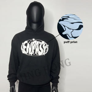 Sudadera con capucha y bolsillo de canguro con estampado de algodón personalizado de alta calidad para hombre - Product Image 1