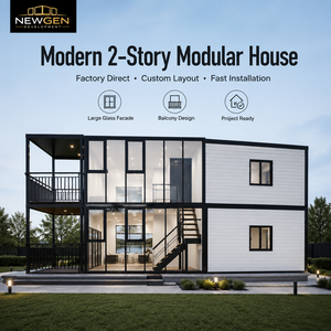 NEWGEN DEVELOPMENT Casa Modular Moderna de 2 Pisos con Fachada de Vidrio y Diseño de Balcón - Product Image 1