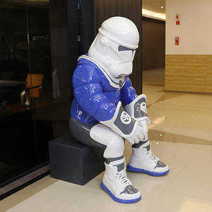 Prix bon marché Personnages de films d'action Statue de Stormtrooper grandeur nature en fibre de verre Statue de Stormtrooper - Product Image 5