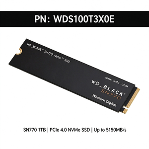 WDS100T3X0E <span class=keywords><strong>M</strong></span>.<span class=keywords><strong>2</strong></span> NVMe SSD <span class=keywords><strong>SN770</strong></span> 1TB PCIe Gen4 X4 2280 ไดรฟ์โซลิดสเตทภายใน ความเร็วในการอ่านสูงสุด 5150MB/s - Product Image 3