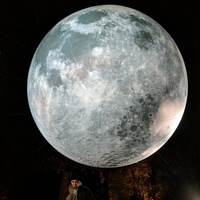 Modèle de lune gonflable géant pour la publicité avec lumière LED / Grand ballon de lune gonflable pour la décoration