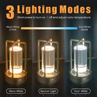 Lampe de table LED sans fil rechargeable, portable, flexible et réglable, avec fonction veilleuse moderne pour le dropshipping
