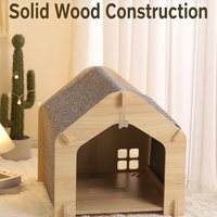 Lit pour chat et chien en bois massif moderne personnalisé pour l'extérieur, maison pour animaux multi-niveaux, toutes saisons, vente en gros d'usine