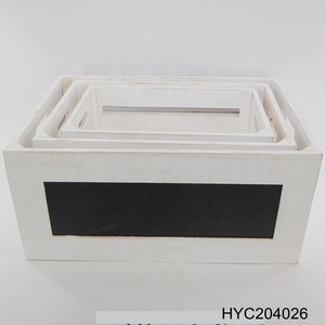 Scatola di nidificazione in legno rustico incendiato organizzatore Open Top con lavagna - Product Image 4