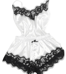 Conjuntos de Lencería Sexy de Satén para Mujer, Vestido de Dormir, Lencería, Pijama, Ropa Interior Transpirable con Encaje para Mujer Madura - Product Image 6