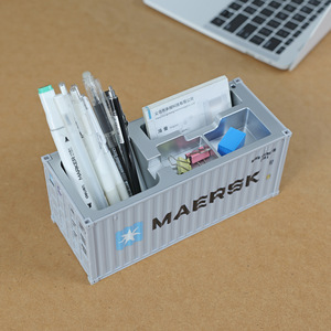 Porte-cartes de visite Maersk en forme de conteneur, boîte de rangement avec fente pour cartes de visite, pour l'organisation du bureau et les cadeaux - Product Image 2