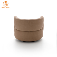 Fauteuil d'appoint moderne à dossier rond, fauteuil pivotant rembourré avec un design nœud papillon en tissu velours pour salon et chambre à coucher