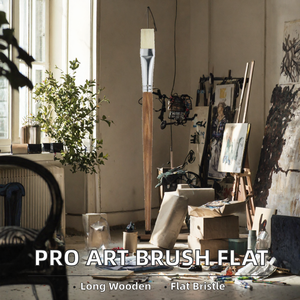Paul Cezanne Professional Art <b>Bristle</b> <b>Hair</b> Artist Paint <b>Brush</b> Long Wooden Handle Flat /Oil/Acrylic Painting <b>Brush</b> - Product Image 2