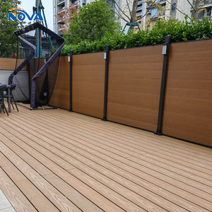 Clôture WPC pour Villa de Style Ferme, Vente Directe Usine, Poteaux en Aluminium, Résistante à l'Humidité, Couleurs Bois Texturé, Composite Extérieur Durable - Product Image 2