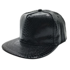 Leere Männer Hüte Bulk Flat Brim Trucker Caps 5 Panel Hip Hop <span class=keywords><strong>Python</strong></span> Snapback Hut für Männer Schlangen leder Gold Schwarz - Product Image 6