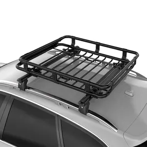 47x39x6 Inch Wide Universal Roof Rack Basket Storage Waterproof Universal Car Roof Rack Top for Car Carry Luggage Black / Silver