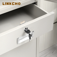Serrures de tiroir de bureau en fer chromé de haute qualité LINKCHO avec clé métallique pour meubles de chambre - Durables et faciles à utiliser