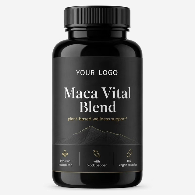 OEM Private Label for Capsules for Men Women with Black Maca Root Extract to Support Energy Stamina Vitality