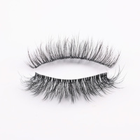 Cils en cheveux humains 3D réutilisables de marque propre, vente en gros, faux cils naturels à bande invisible