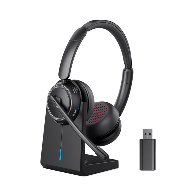 Wireless Headset, Headset with Microphone -Noise Cancelling & Mute Button