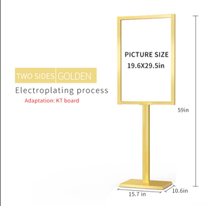 Support de signalisation double face détachable BOZE 50x75cm en alliage d'aluminium pour aéroport, <span class=keywords><strong>bibliothèque</strong></span>, centre commercial, intérieur et extérieur - Product Image 5