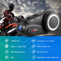 Casque de moto avec interphone, caméra d'enregistrement vidéo Wifi 1080P, Maxto M3