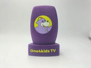 Flocked <b>Microphones</b> Foam With Customized logo Triangle Square Shape Sponge Flocking Logos Customizing Printing - Product Image 2