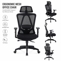 Chaise de bureau ergonomique en maille avec support lombaire réglable et dossier en forme de Y