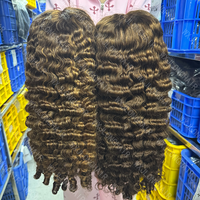 Perruques en cheveux humains bruts densité 250, dentelle HD, cheveux alignés aux cuticules, perruque avec mèches, perruque en cheveux humains bruts bouclés birmans