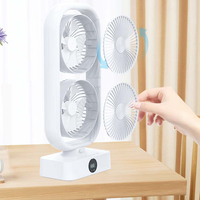 Ventilateur électrique rechargeable de table portable pour la maison, climatiseur de table, ventilateur de circulation à double tête, tour de refroidissement