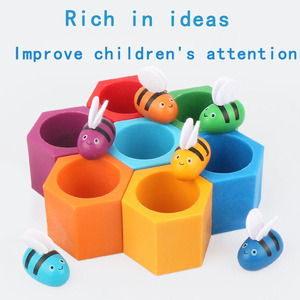 Jouets éducatifs Montessori à succès, petites abeilles <span class=keywords><strong>en</strong></span> <span class=keywords><strong>bois</strong></span>, pince classique, jouet <span class=keywords><strong>de</strong></span> Noël pour enfants, garçons et filles - Product Image 3