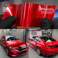 Film PPF Warna Metal Soul Red PET TPU Untuk Mengubah Warna Bodi Mobil Anti Menguning Mengkilap 1.52*17M