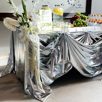 Kain Mesh Foil untuk Latar Belakang Pernikahan, Tirai Metalik Berkilau untuk Latar Panggung, Pesta, Perjamuan, Photo Booth, Dekorasi Acara